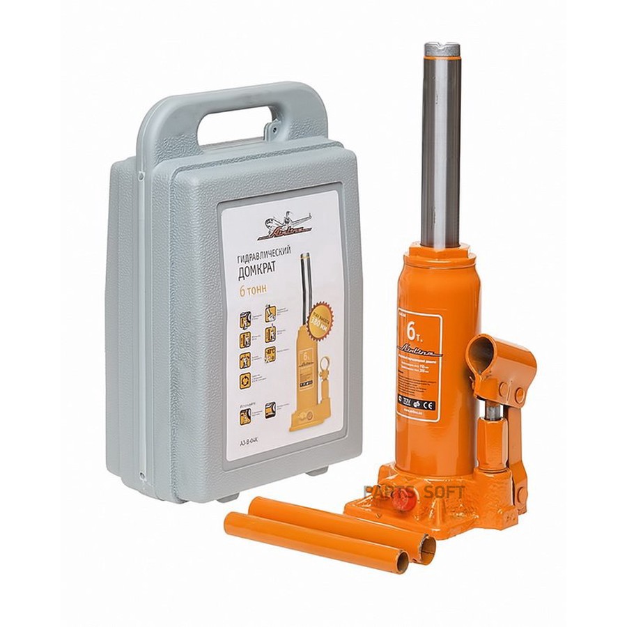 Домкрат бутылочный 6 т AIRLINE 195 - 380 мм в кейсе - AIRLINE None None